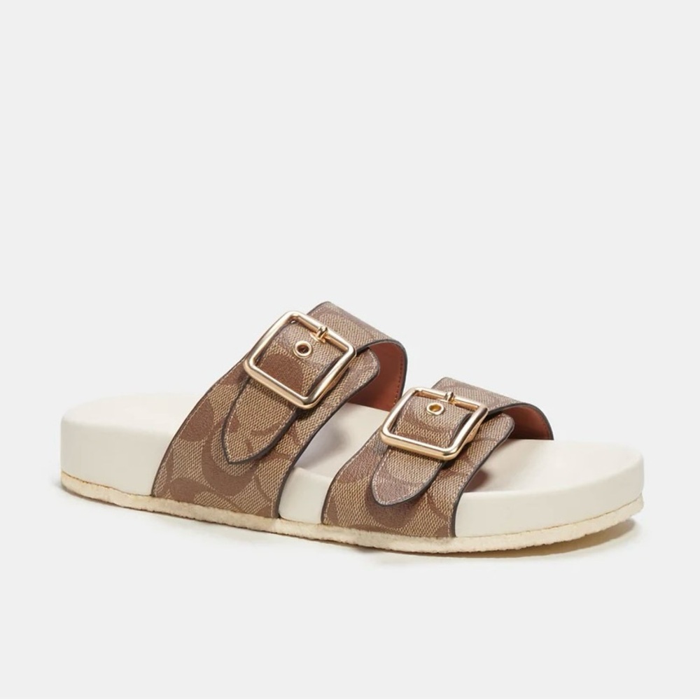 Coach Allanah Slide Sandals in Signature Canvas